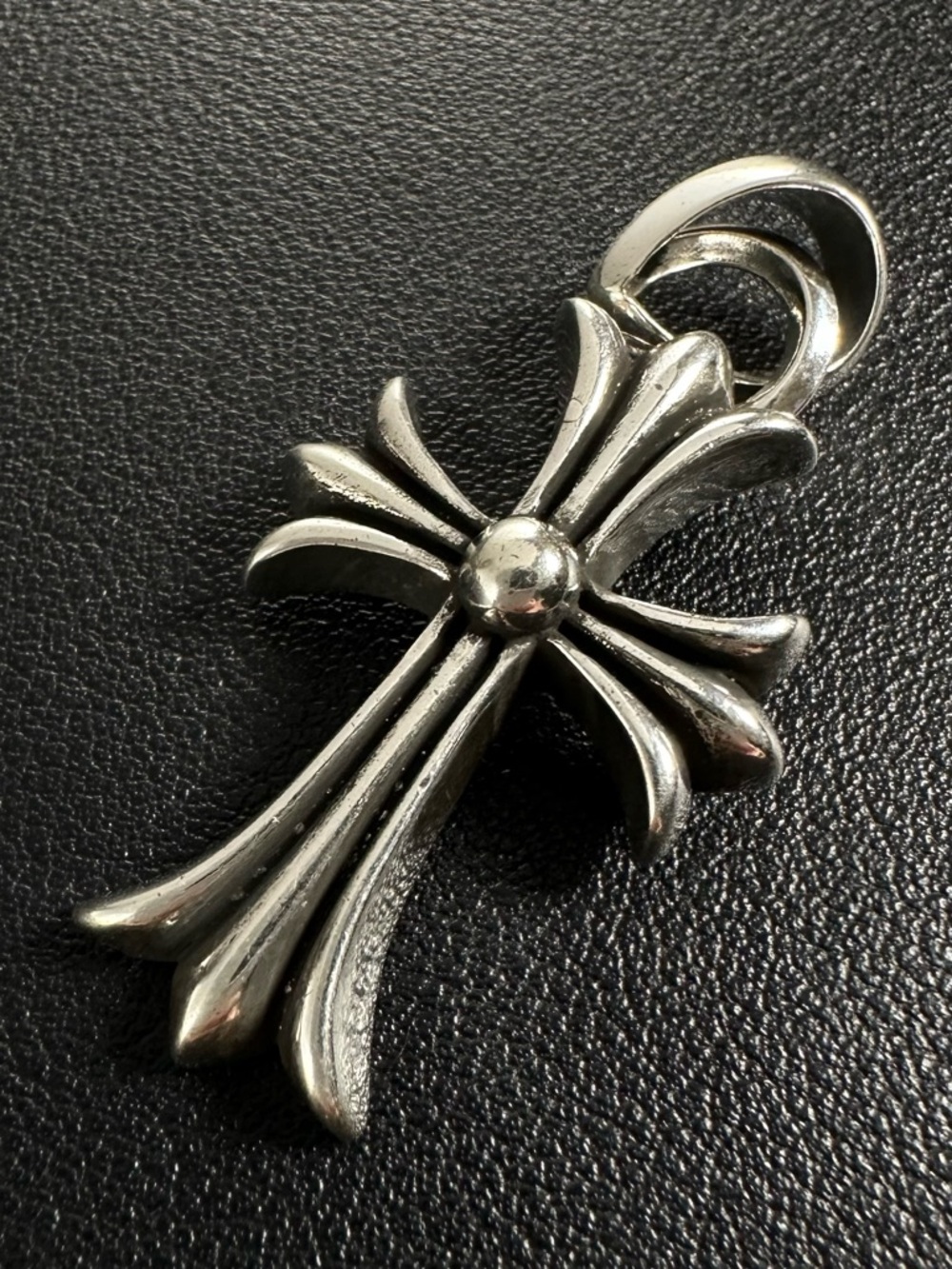 Chrome Hearts Silver Small Cross Bale Pendant